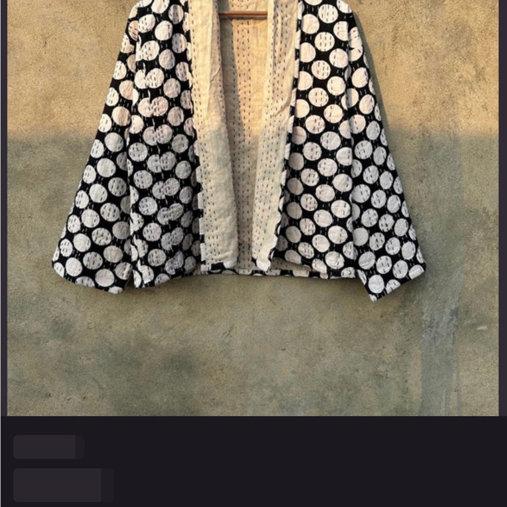 Handmade in India Kimono Polka Dot Open-Front